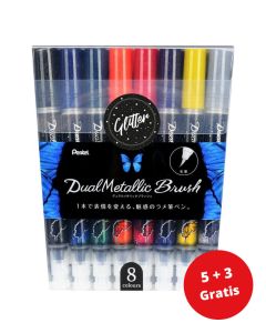 Pentel Dual Metallic Brush XGFH 8 Set