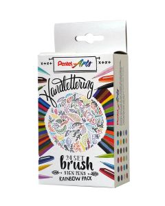 Pentel Brush Sign pen set Rainbow